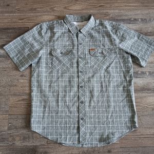 Orvis Classic Collection Gray Plaid Short Sleeve Button Up Shirt